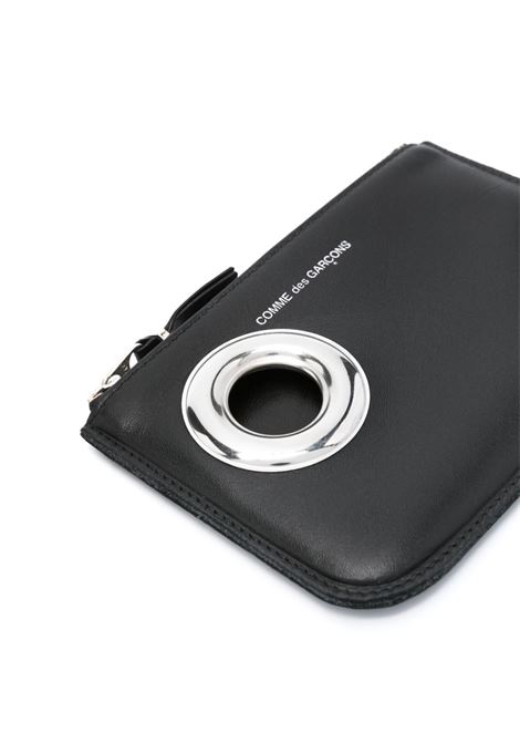 pouch zip silver eyelet unisex nera COMME DES GARÇONS WALLET | SA8100SE1